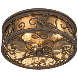 John Timberland Casa Seville 12" Walnut Indoor-Outdoor Ceiling Light