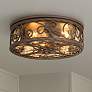 1_John Timberland Casa Seville 12" Walnut Indoor-Outdoor Ceiling Light