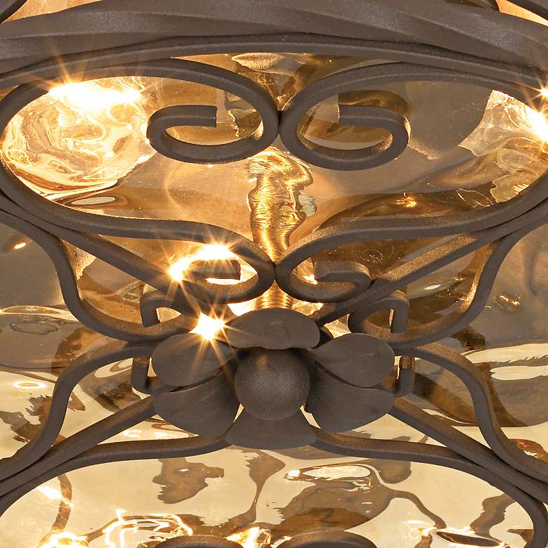 Image 3 John Timberland Casa Seville 12" Walnut Indoor-Outdoor Ceiling Light more views