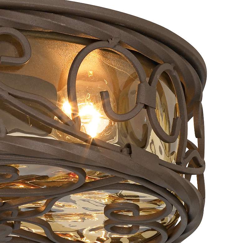 Image 4 John Timberland Casa Seville 12" Walnut Indoor-Outdoor Ceiling Light more views