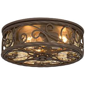 Image5 of John Timberland Casa Seville 12" Walnut Indoor-Outdoor Ceiling Light more views