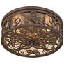 3_John Timberland Casa Seville 15" Walnut Scroll Ceiling Light