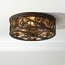2_John Timberland Casa Seville 15" Walnut Scroll Ceiling Light