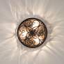 7_John Timberland Casa Seville 15" Walnut Scroll Ceiling Light more views