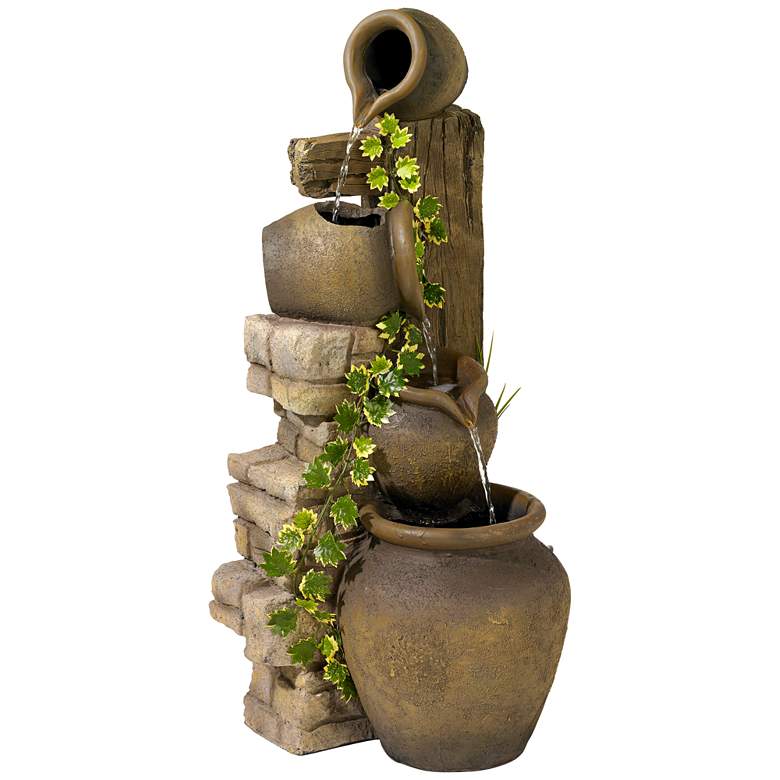 Image 6 John Timberland Cascading 33" High Four Jugs Rustic Fountain more views