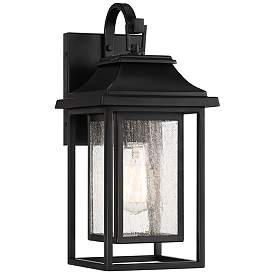 Image2 of John Timberland Cecile 15 1/4" Black Box Lantern Outdoor Wall Light