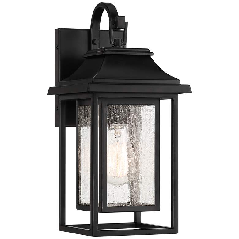 Image 2 John Timberland Cecile 15 1/4 inch Black Box Lantern Outdoor Wall Light