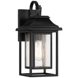 John Timberland Cecile 15 1/4" Black Box Lantern Outdoor Wall Light