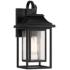 John Timberland Cecile 15 1/4" Black Box Lantern Outdoor Wall Light