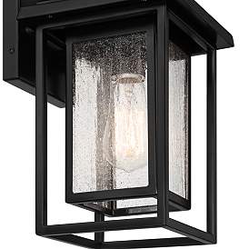 Image4 of John Timberland Cecile 15 1/4" Black Box Lantern Outdoor Wall Light more views