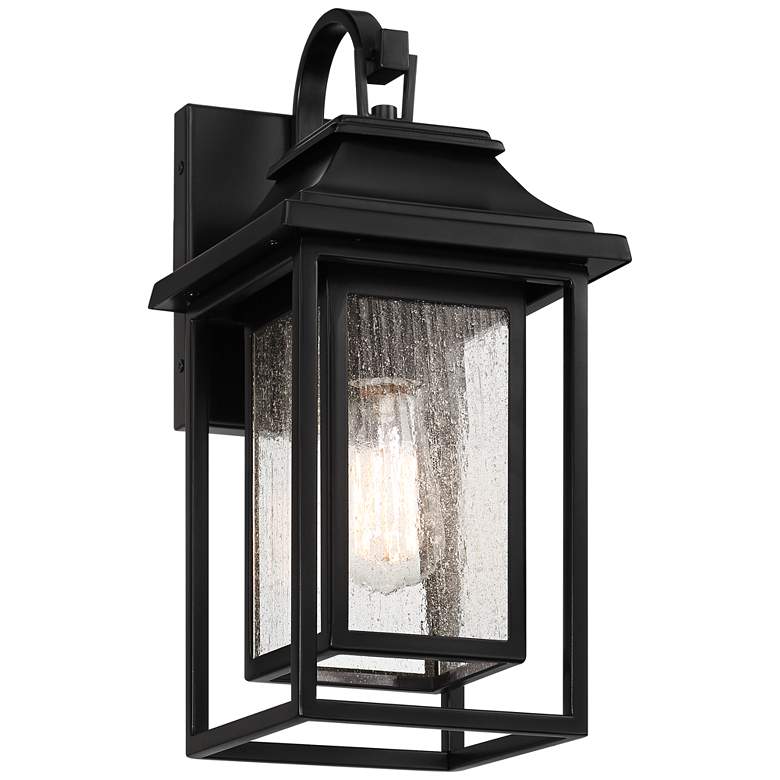 Image 6 John Timberland Cecile 15 1/4" Black Box Lantern Outdoor Wall Light more views