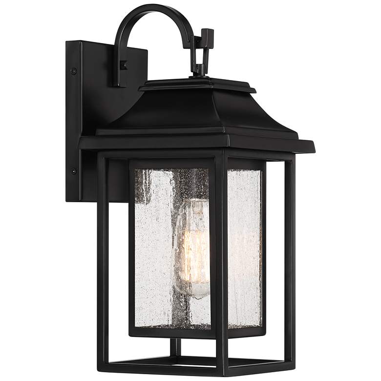 Image 7 John Timberland Cecile 15 1/4" Black Box Lantern Outdoor Wall Light more views