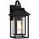John Timberland Cecile 18 1/4" Black and Seeded Glass Outdoor Lantern