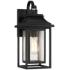 John Timberland Cecile 18 1/4" Black and Seeded Glass Outdoor Lantern