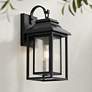 1_John Timberland Cecile 18 1/4" Black and Seeded Glass Outdoor Lantern