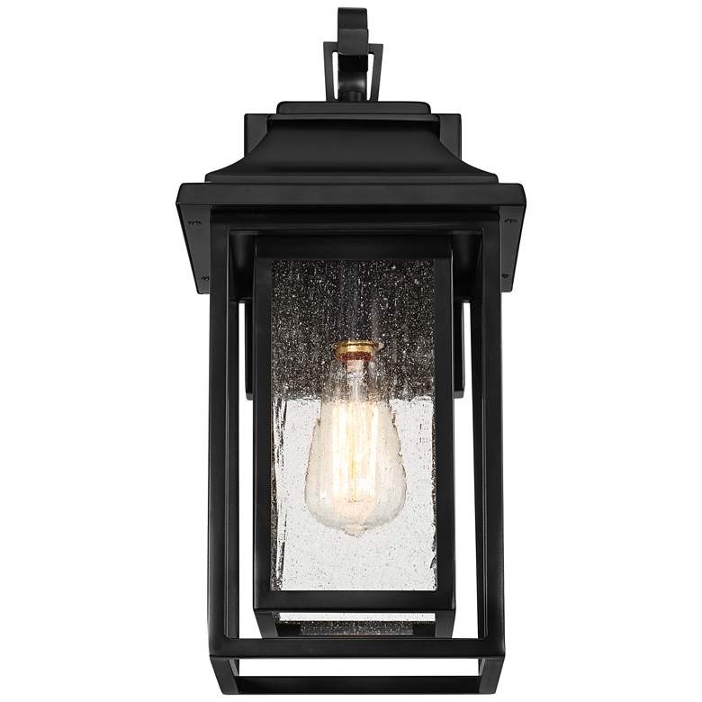 Image 4 John Timberland Cecile 18 1/4" Black and Seeded Glass Outdoor Lantern more views
