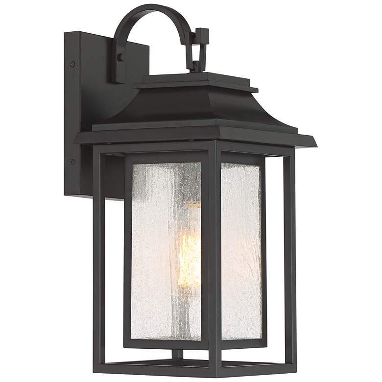Image 5 John Timberland Cecile 18 1/4" Bronze Lantern Box Outdoor Wall Light more views
