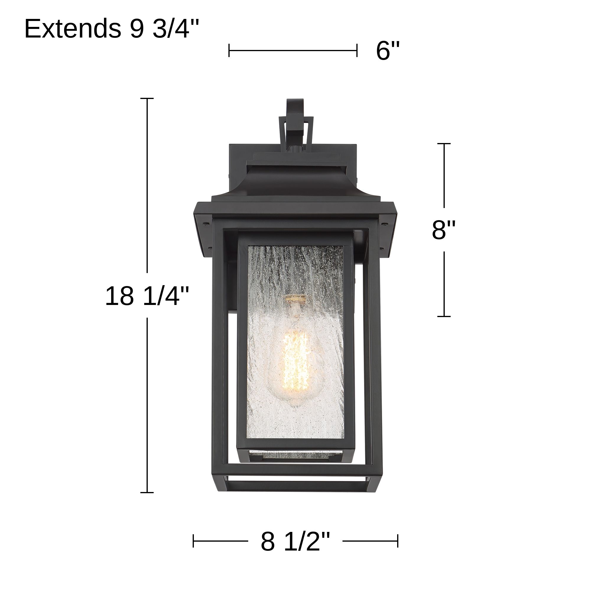 John Timberland Cecile 18 1/4" Bronze Lantern Box Outdoor Wall Light in scene