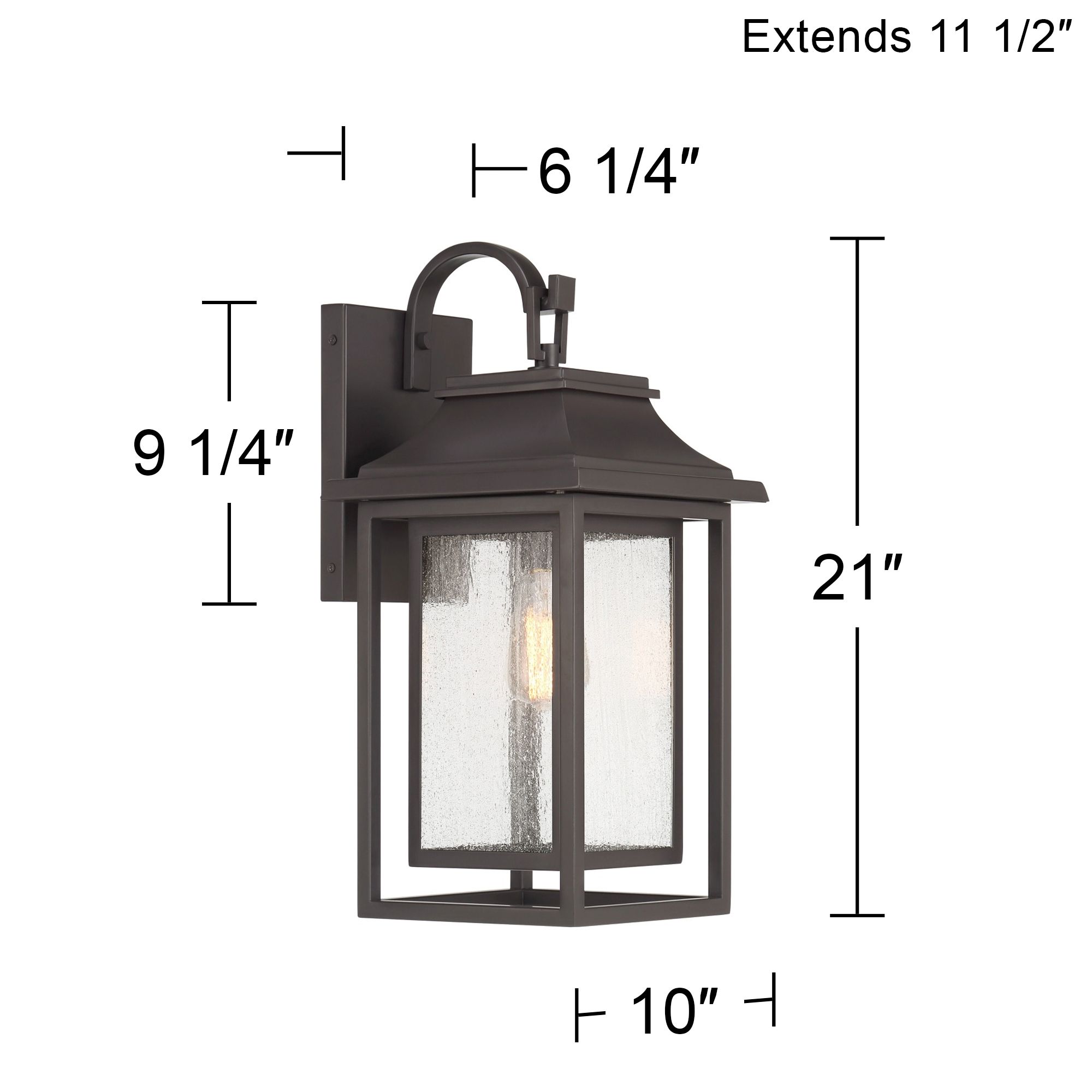 John Timberland Cecile 21" Bronze Box Lantern Outdoor Wall Light