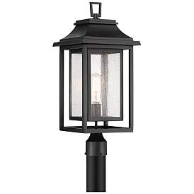Image2 of John Timberland Cecile 23 1/4" Black Box Lantern Outdoor Post Mount