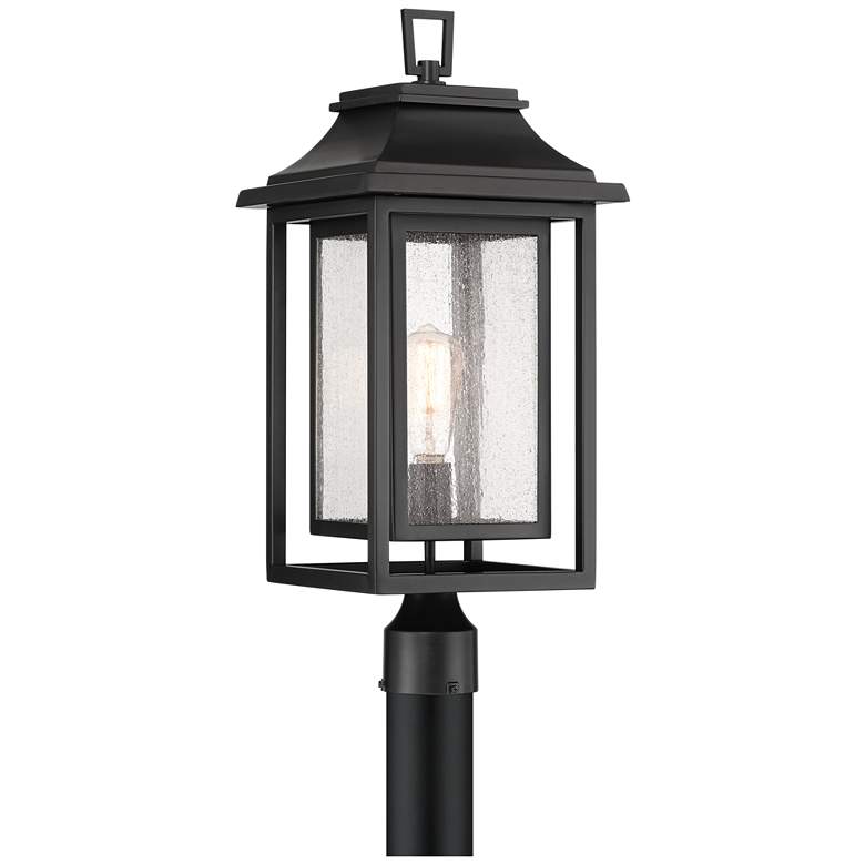 Image 2 John Timberland Cecile 23 1/4" Black Box Lantern Outdoor Post Mount
