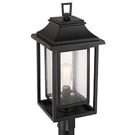 Image3 of John Timberland Cecile 23 1/4" Black Box Lantern Outdoor Post Mount more views