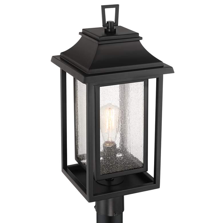 Image 3 John Timberland Cecile 23 1/4" Black Box Lantern Outdoor Post Mount more views