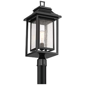 Image4 of John Timberland Cecile 23 1/4" Black Box Lantern Outdoor Post Mount more views