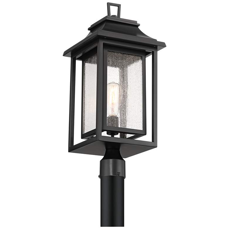 Image 4 John Timberland Cecile 23 1/4" Black Box Lantern Outdoor Post Mount more views