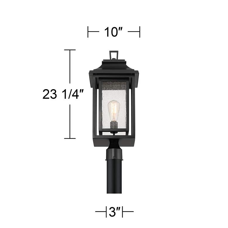 Image 6 John Timberland Cecile 23 1/4" Black Box Lantern Outdoor Post Mount more views