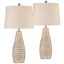 2_John Timberland Chico 27" Light Wood Finish Table Lamps Set of 2