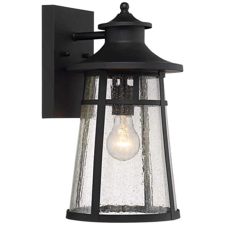 Image 7 John Timberland Clement 15" Black Outdoor Wall Lantern Lights Set of 2 more views