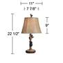 John Timberland Climbing Bears 22 1/2" Rustic USB Table Lamps Set of 2