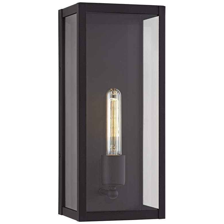Image 2 John Timberland Cornell 14 1/4" High Sand Black Box Outdoor Wall Light