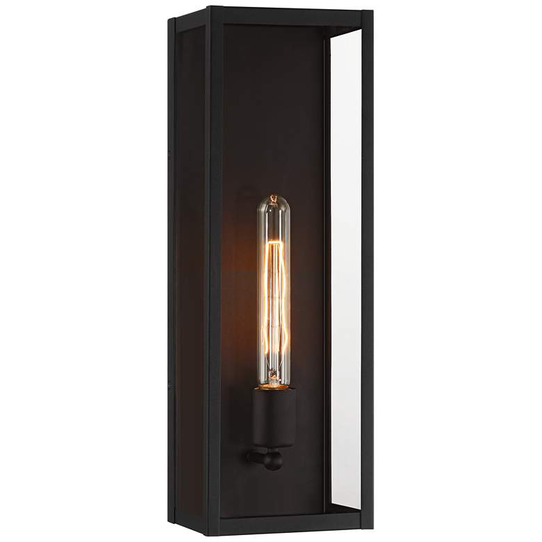 Image 2 John Timberland Cornell 18" High Sand Black Box Outdoor Wall Light