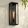 1_John Timberland Cornell 18" High Sand Black Box Outdoor Wall Light