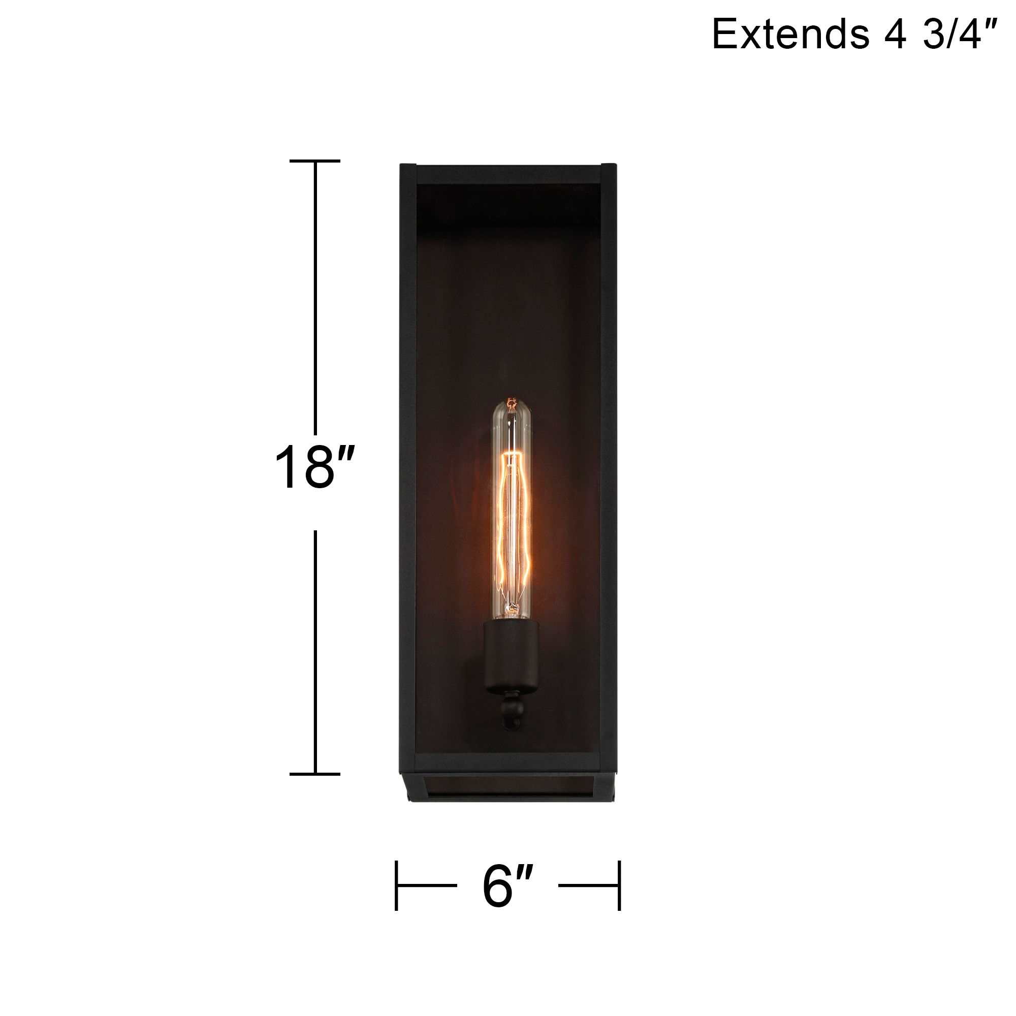 John Timberland Cornell 18" High Sand Black Box Outdoor Wall Light