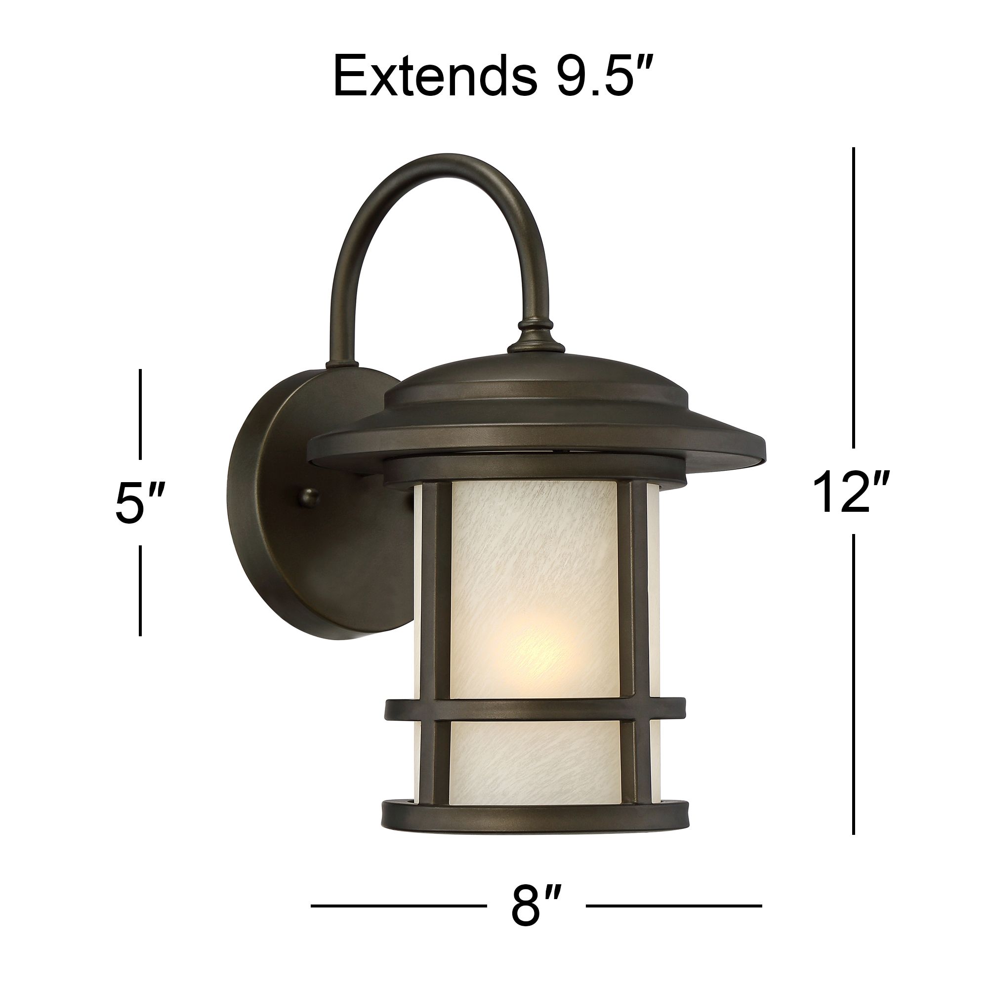 John Timberland Cressona 12" High Bronze Outdoor Wall Lights Set of 2