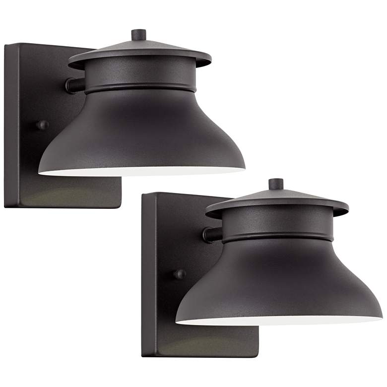 Image 1 John Timberland Danbury 5 inch High Black LED Wall Sconce Set of 2