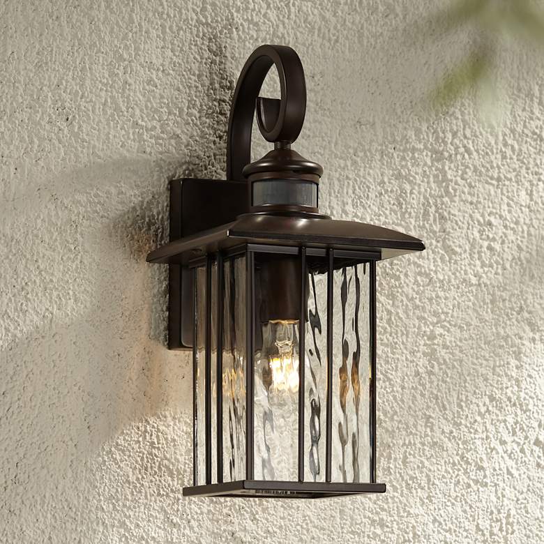 Image 7 John Timberland Deaver 15 1/4 inch Bronze Motion Sensor Outdoor Wall Light more views