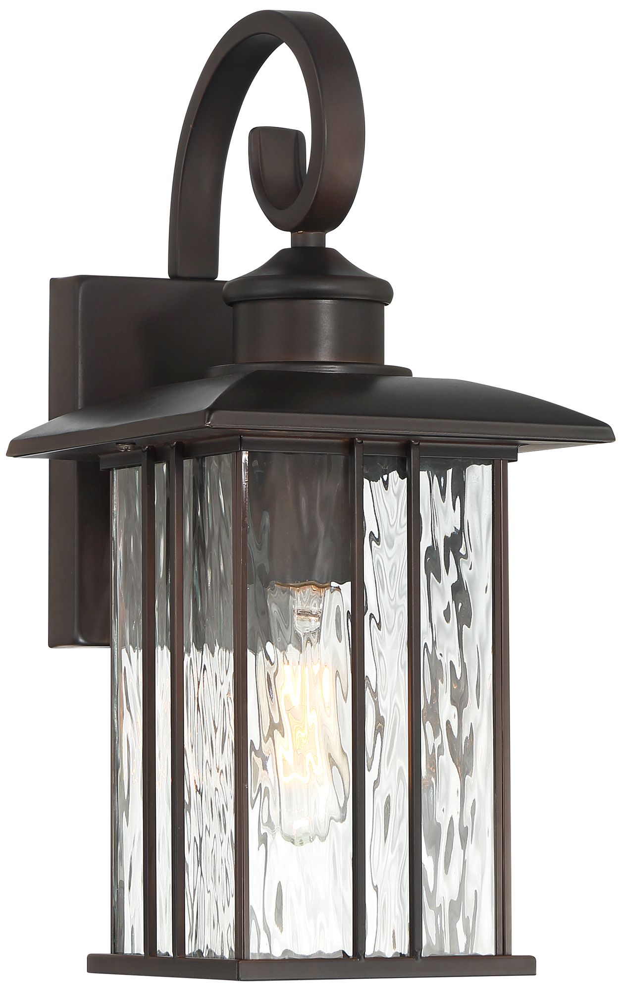 John Timberland Deaver 15" Bronze Lantern Outdoor Wall Light