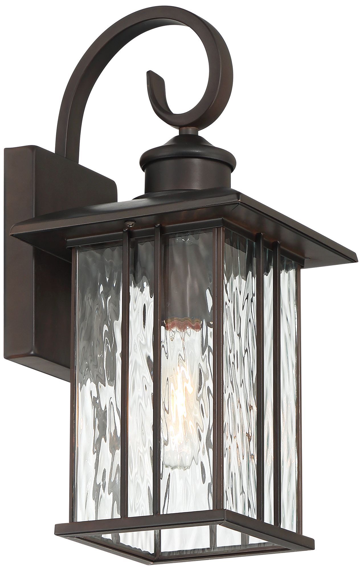 John Timberland Deaver 15" Bronze Lantern Outdoor Wall Light