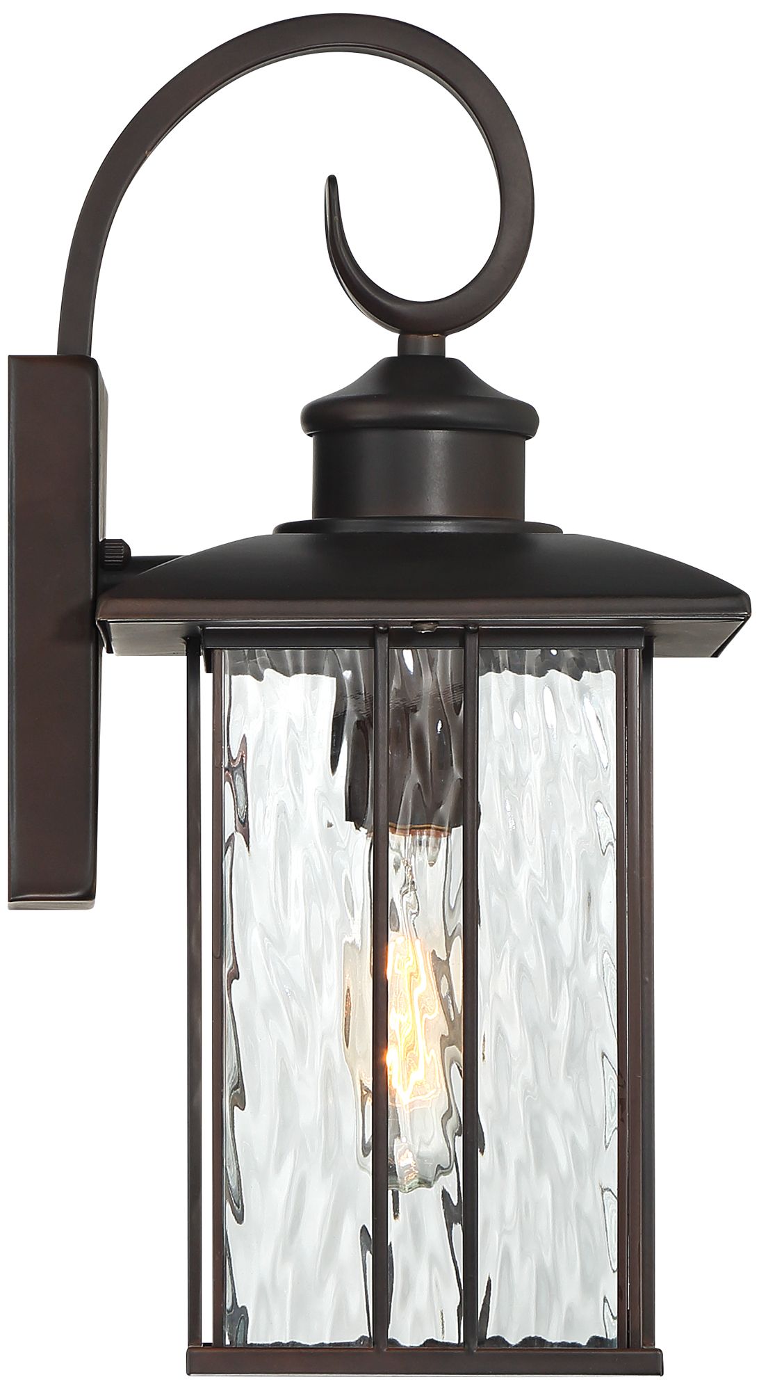 John Timberland Deaver 15" Bronze Lantern Outdoor Wall Light