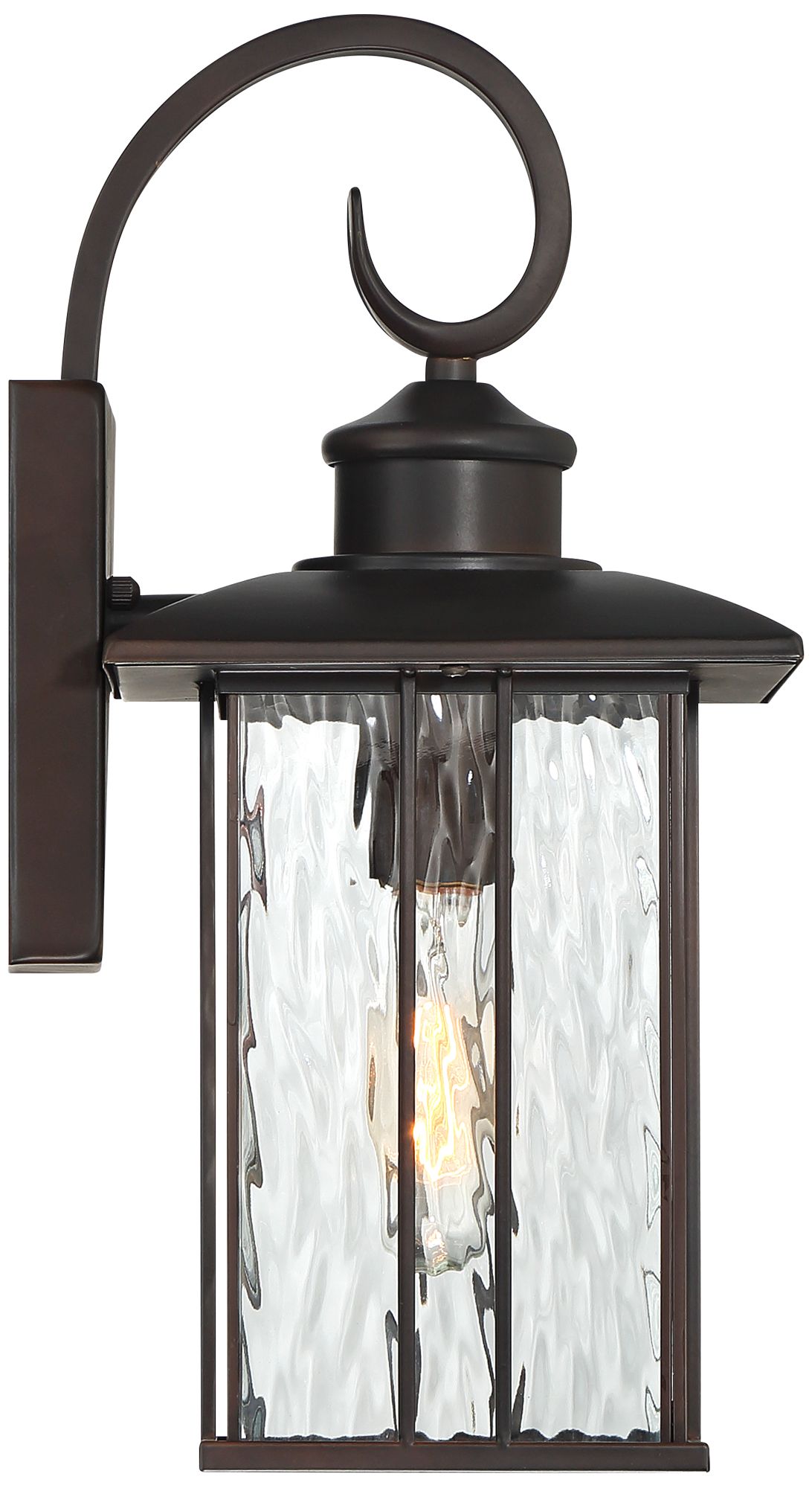 John Timberland Deaver 15" Bronze Lantern Outdoor Wall Light