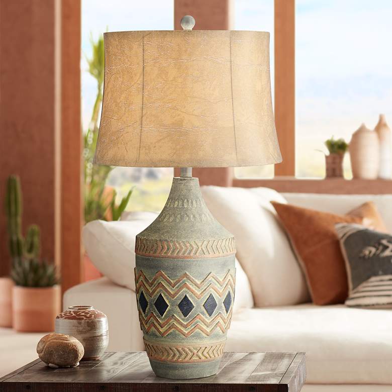 Image 1 John Timberland Desert Valley 28 1/2 inch Southwest Rustic Jar Table Lamp