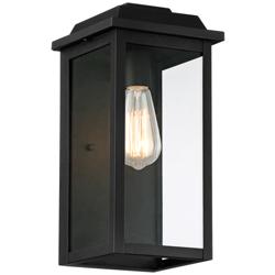 John Timberland Eastcrest 14" High Textured Black Outdoor Wall Light