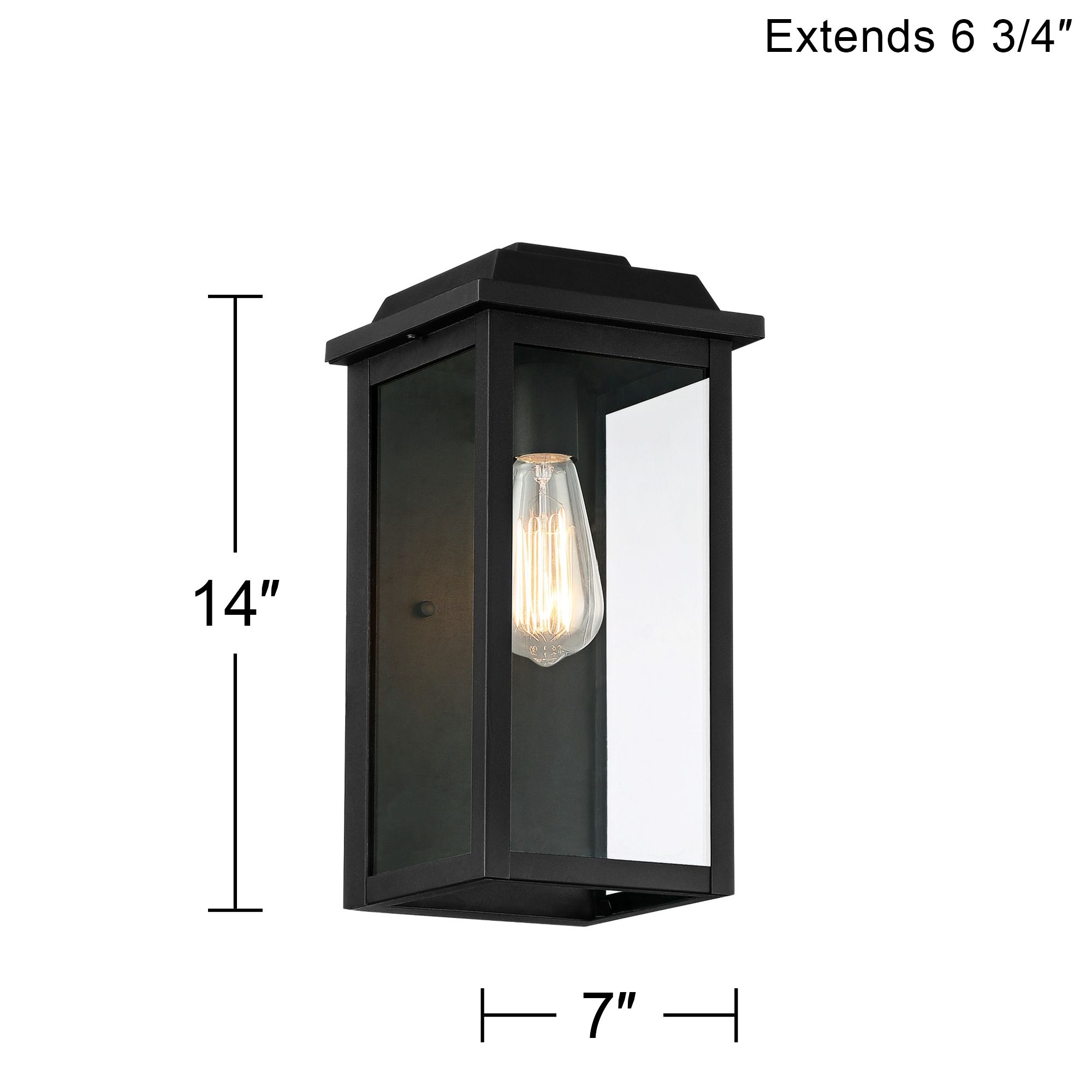 John Timberland Eastcrest 14" High Textured Black Outdoor Wall Light