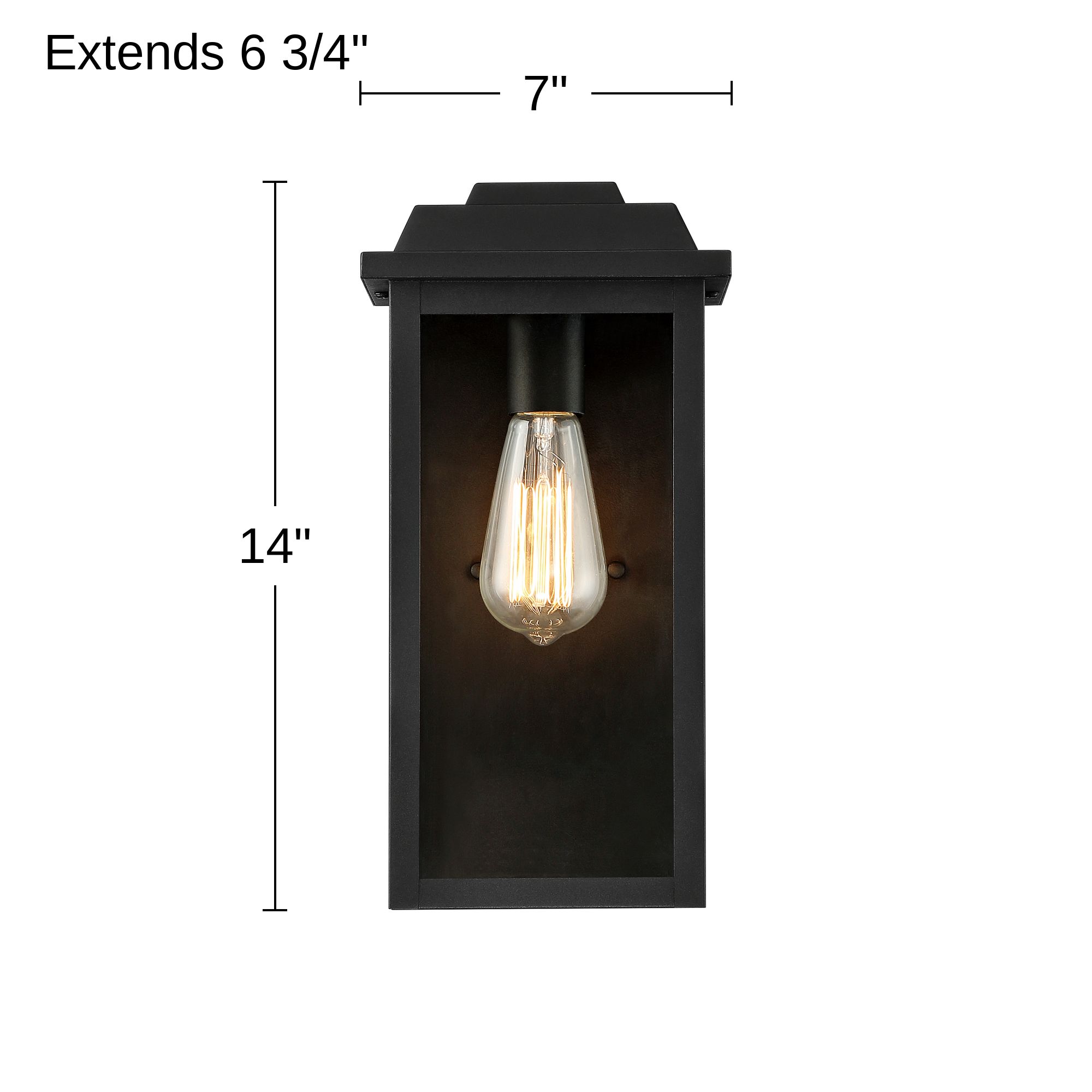 Image 6 John Timberland Eastcrest 14" High Textured Black Wall Sconce more views