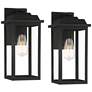 2_John Timberland Eastcrest 15 1/4" Black Outdoor Lights Set of 2