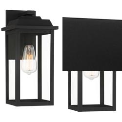 John Timberland Eastcrest 15 1/4" Black Outdoor Lights Set of 2